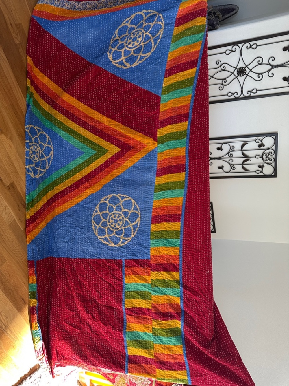 Bright & Brilliant Queen Reversible Kantha Quilt